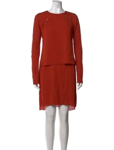 Pre-owned Reed Krakoff Crew Neck Knee-length Dress In Orange