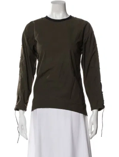 Pre-owned Reed Krakoff Crew Neck Long Sleeve Top In Green