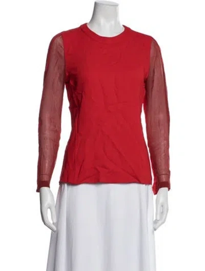 Pre-owned Reed Krakoff Crew Neck Long Sleeve Top In Red