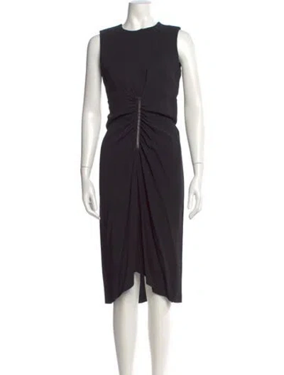 Pre-owned Reed Krakoff Crew Neck Midi Length Dress In Black