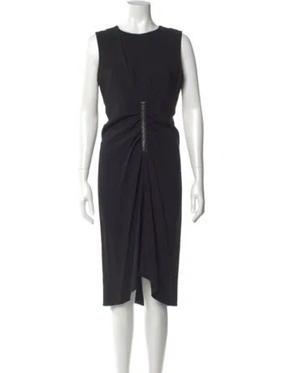 Pre-owned Reed Krakoff Crew Neck Midi Length Dress In Black