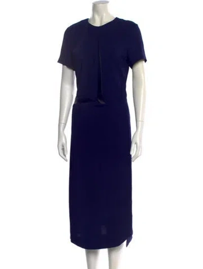 Pre-owned Reed Krakoff Crew Neck Midi Length Dress In Blue
