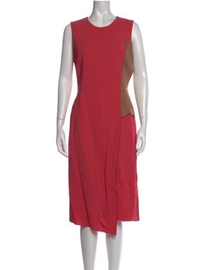 Pre-owned Reed Krakoff Crew Neck Midi Length Dress In Pink