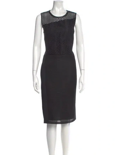 Pre-owned Reed Krakoff Crew Neck Midi Length Dress W/ Tags In Black