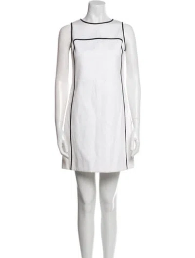 Pre-owned Reed Krakoff Crew Neck Mini Dress In White