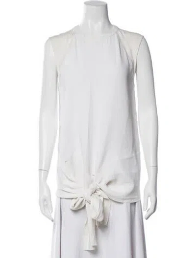 Pre-owned Reed Krakoff Crew Neck Sleeveless Blouse In White