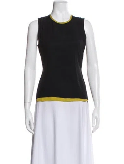 Pre-owned Reed Krakoff Crew Neck Sleeveless Top In Black