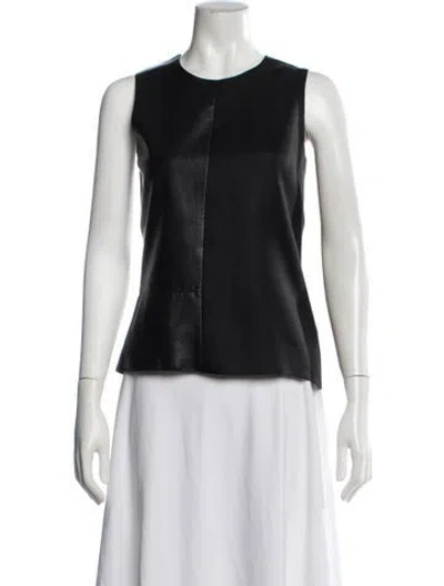 Pre-owned Reed Krakoff Crew Neck Sleeveless Top In Black