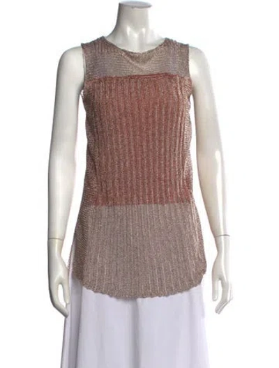 Pre-owned Reed Krakoff Crew Neck Sleeveless Top In Gold/metallic