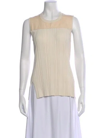 Pre-owned Reed Krakoff Crew Neck Sleeveless Top In Neutral