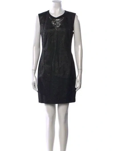 Pre-owned Reed Krakoff Lace Pattern Mini Dress In Black