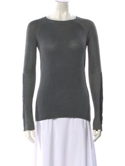 Pre-owned Reed Krakoff Lamb Leather Crew Neck Sweater In Gray