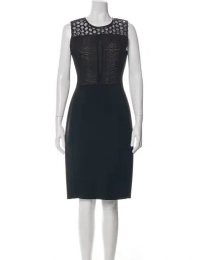 Pre-owned Reed Krakoff Lamb Leather Knee-length Dress In Black