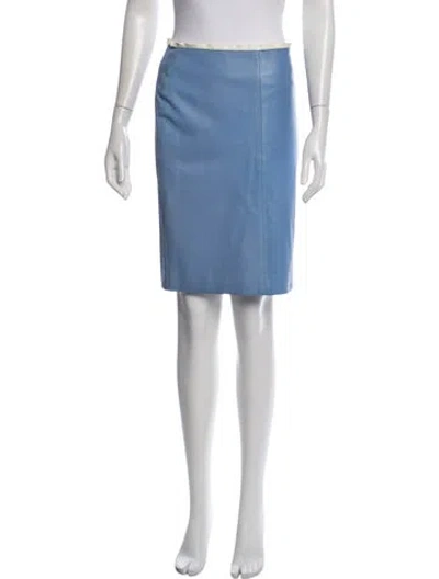 Pre-owned Reed Krakoff Lamb Leather Knee-length Skirt In Blue