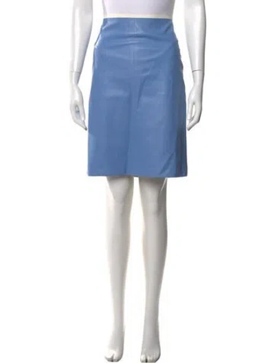 Pre-owned Reed Krakoff Lamb Leather Mini Skirt In Blue