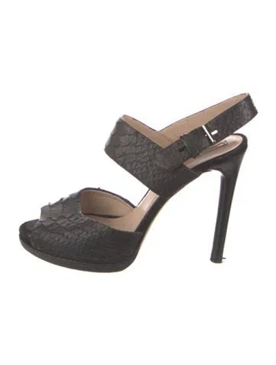 Pre-owned Reed Krakoff Leather Animal Print Slingback Pumps In Black