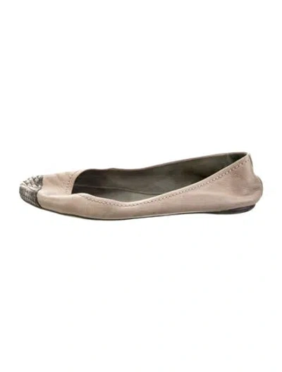 Pre-owned Reed Krakoff Leather Ballet Flats In Neutral