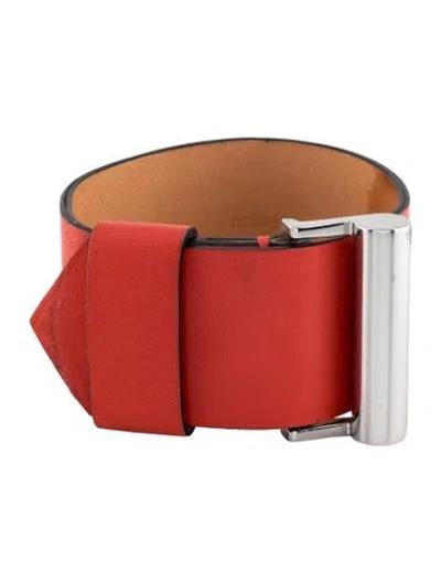 Pre-owned Reed Krakoff Leather Double Wrap Bracelet In Orange