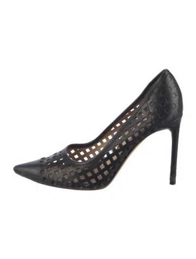 Pre-owned Reed Krakoff Leather Lasercut Accents Pumps In Black