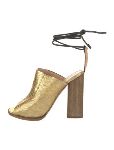Pre-owned Reed Krakoff Leather Mules In Gold