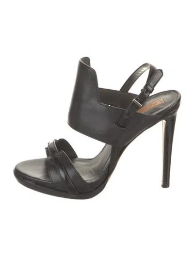 Pre-owned Reed Krakoff Leather Slingback Sandals In Black
