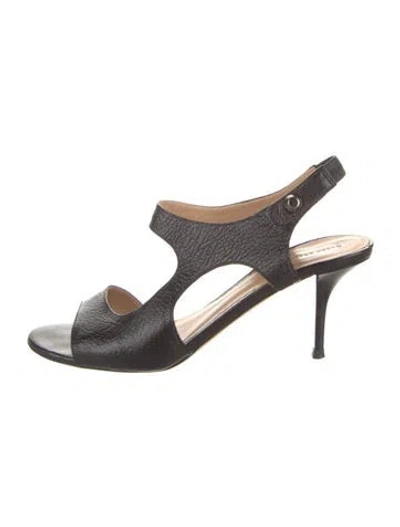 Pre-owned Reed Krakoff Leather Slingback Sandals In Black