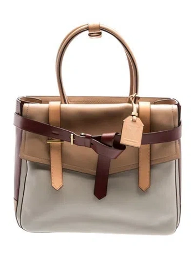 Pre-owned Reed Krakoff Leather Top Handle Bag Vintage In Brown/grey