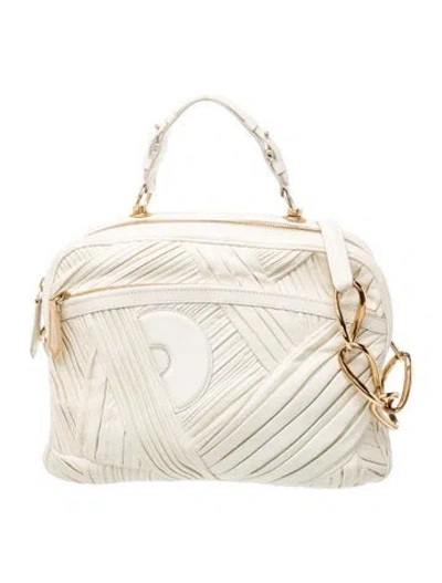 Pre-owned Reed Krakoff Leather Top Handle Bag In White