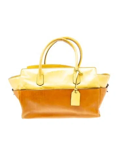 Pre-owned Reed Krakoff Leather Top Handle Bag In Yellow