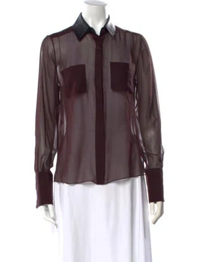 Pre-owned Reed Krakoff Long Sleeve Blouse In Black/red
