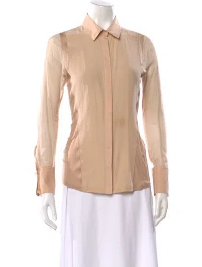 Pre-owned Reed Krakoff Long Sleeve Button-up Top In Neutral