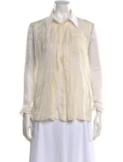 Pre-owned Reed Krakoff Long Sleeve Button-up Top In Neutral