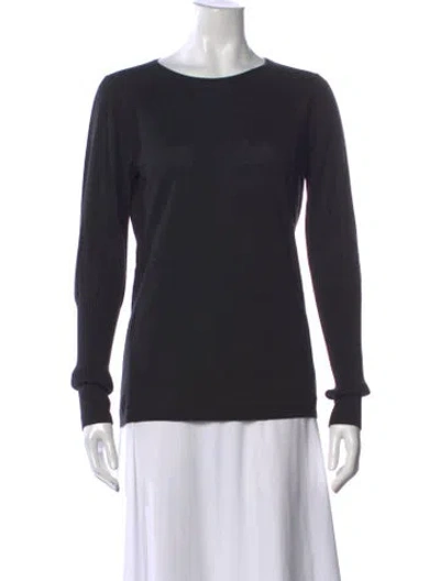 Pre-owned Reed Krakoff Merino Wool Crew Neck Sweater In Black