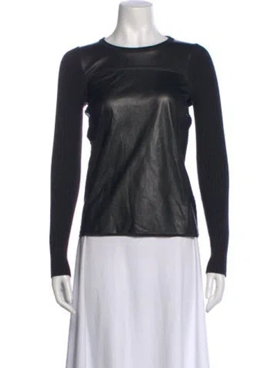 Pre-owned Reed Krakoff Merino Wool Crew Neck Top In Black