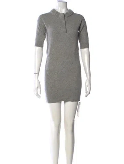 Pre-owned Reed Krakoff Merino Wool Mini Dress In Gray
