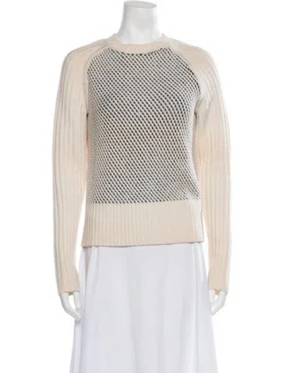 Pre-owned Reed Krakoff Merino Wool Patterned Sweater In Neutrals/silver