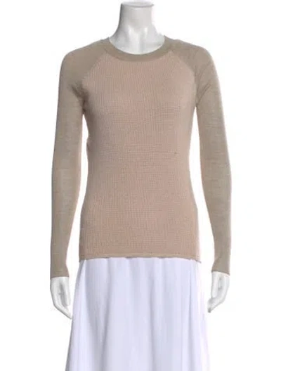 Pre-owned Reed Krakoff Merino Wool Scoop Neck Sweater In Neutral