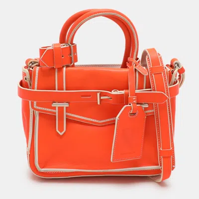 Reed Krakoff Neon Orange Leather Boxer Tote