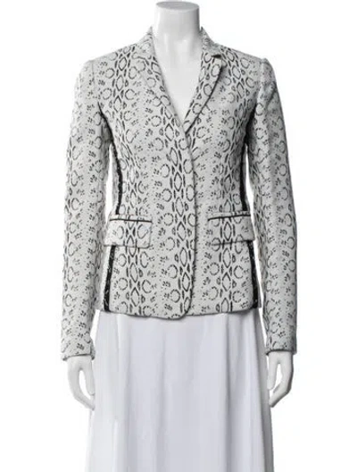 Pre-owned Reed Krakoff Nylon Animal Print Blazer In White