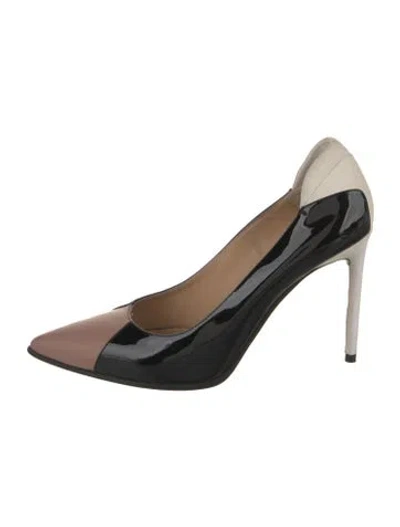 Pre-owned Reed Krakoff Patent Leather Colorblock Pattern Pumps In Black