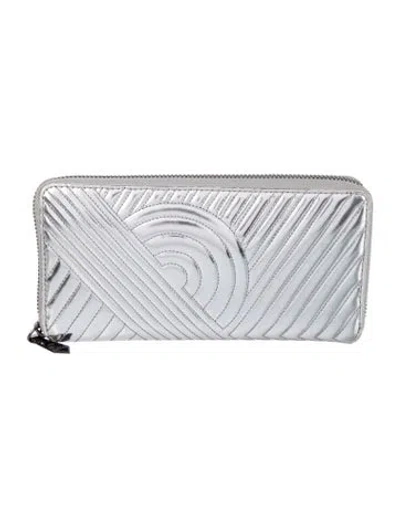 Pre-owned Reed Krakoff Patent Leather Continental Wallet In Silver