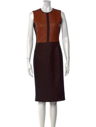 Pre-owned Reed Krakoff Patterned Knee-length Dress In Black