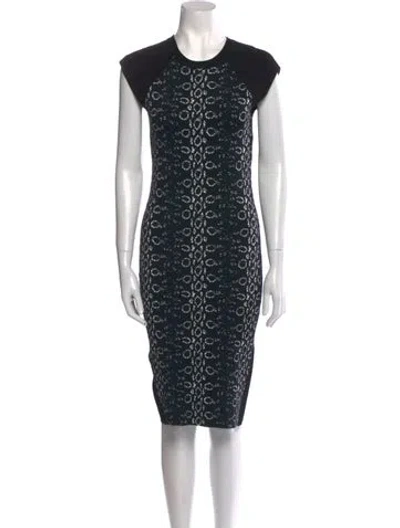 Pre-owned Reed Krakoff Printed Knee-length Dress In Black