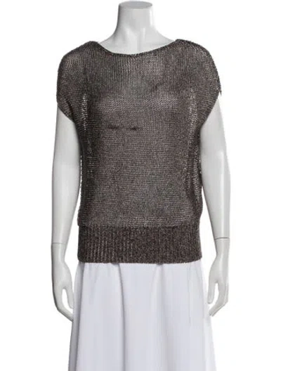 Pre-owned Reed Krakoff Scoop Neck Short Sleeve Top In White