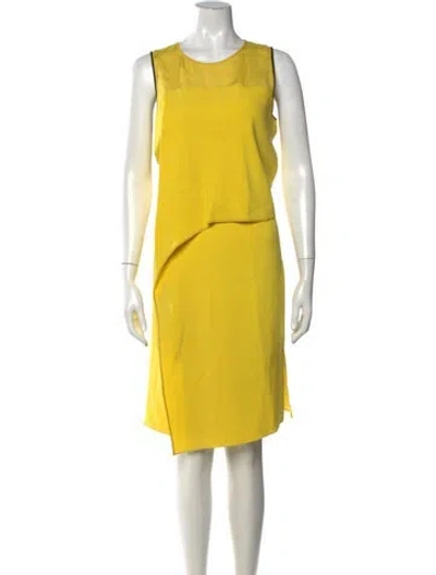 Pre-owned Reed Krakoff Silk Knee-length Dress In Yellow