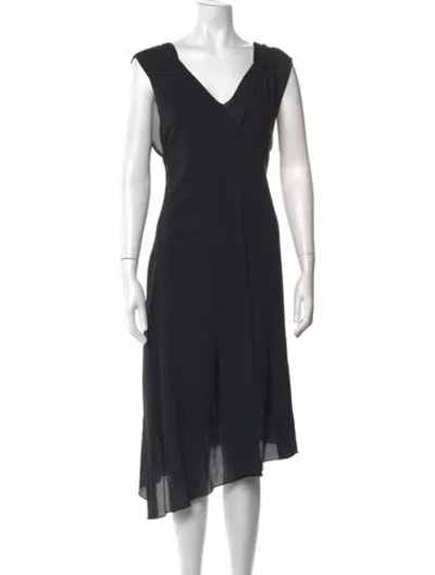 Pre-owned Reed Krakoff Silk Midi Length Dress In Black