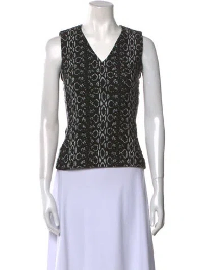 Pre-owned Reed Krakoff Silk Printed Top In Black
