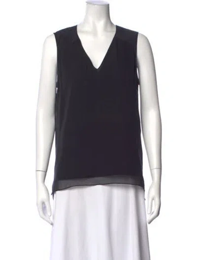 Pre-owned Reed Krakoff Silk V-neck Top In Blue