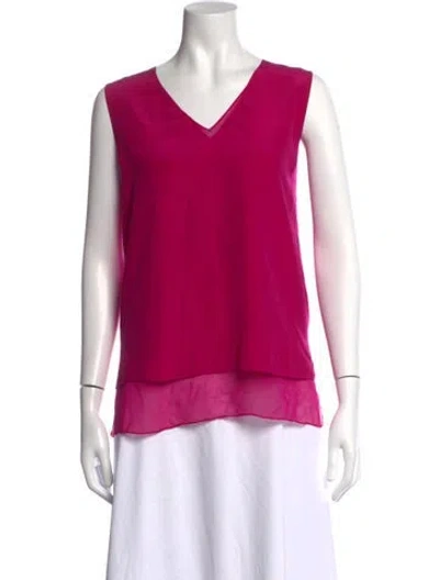 Pre-owned Reed Krakoff Silk V-neck Top In Pink