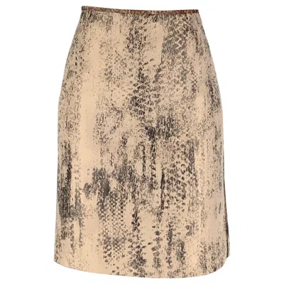 Pre-owned Reed Krakoff Size 6 Pink & Silver Marbled Silk / Viscose Pencil Skirt